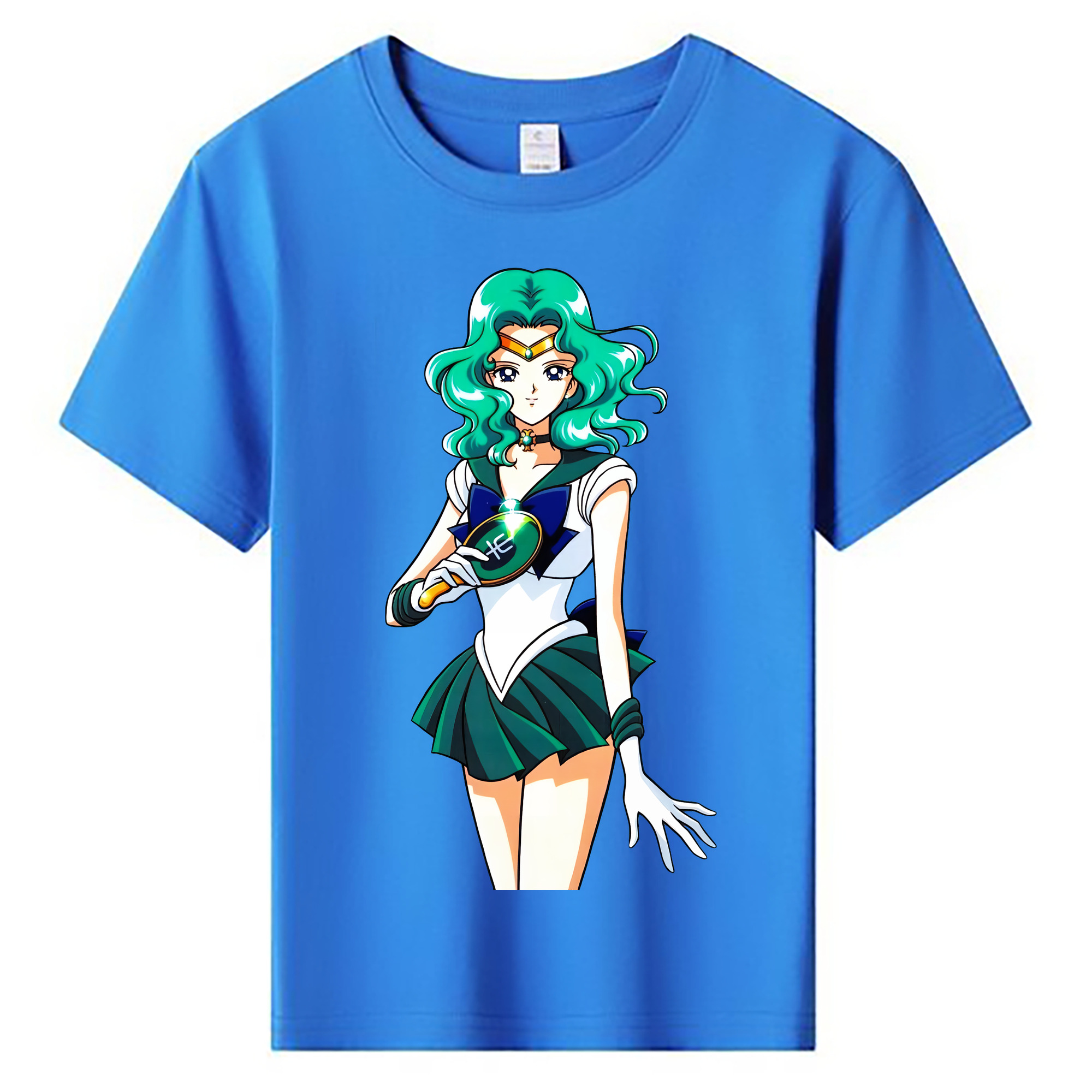 （画像用） 美少女戦士セーラームーン 海王 みちる（かいおう みちる） Sailor Moon Kaiou Michiru 綿100％キッズTシャツ（フロントプリント）